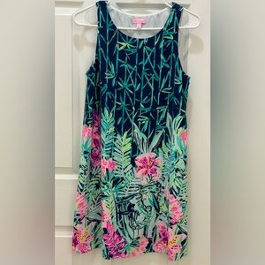 Lilly Pulitzer Jackie Shift Dress Slathouse Soirée Engineer 100%Silk Size S (c2)